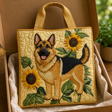 Handmade bag - German Shepherd with floral pattern