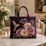 Handmade bag - Hummingbirds and orchids