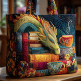 Handmade bag - Dragon with books and cups