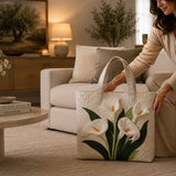 Handmade bag - White lilies