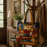 Handmade bag - Floral and book print