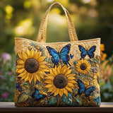Handmade bag - Sunflowers and blue butterflies