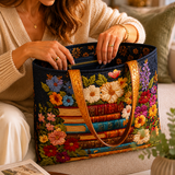 Handmade bag - Floral and book print