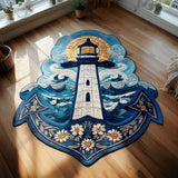 Aegean Blue Custom Shape Area Rug