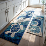 Aqua Calm Kitchen Area Rug