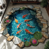 Aqua Garden Custom Shape Area Rug