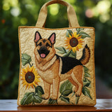 Handmade bag - German Shepherd with floral pattern