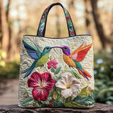 Handmade bag - Hummingbird and white flowers
