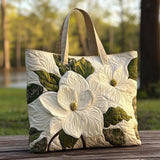 Handmade bag - Elegant white lilies