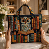 Handmade bag - Owl and old books