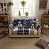 Blue Festive Nights Quilted Sofa Cover NCU0PT10338