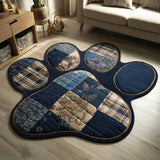 Blue Heritage Paw Custom Shape Area Rug