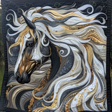 Celestial Hoofbeats Quilted Blanket NCU0DV1836