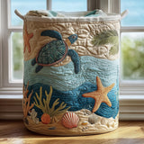 Coastal Harmony Quilted Laundry Basket NCU0PVL634