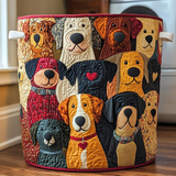 Colorful Dogs Quilted Laundry Basket NCU0DDK1309