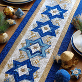Star Of David Quilted Table Runner NCU0VT367