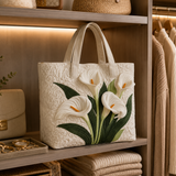 Handmade bag - White lilies