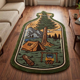 Forest Camp Custom Shape Area Rug