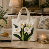 Handmade bag - White lilies