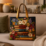 Handmade bag - Floral and book print