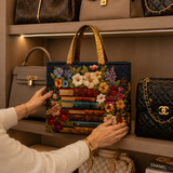 Handmade bag - Floral and book print