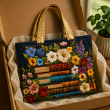Handmade bag - Floral and book print