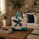 Craft bag - Hummingbird and white flower
