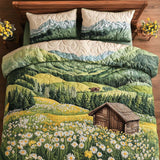 Log Cabin 3-Piece Quilted Bedding Set NCU0VT221