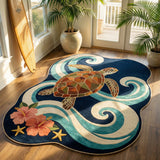 Pacific Turtle Custom Shape Area Rug