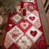Pink Blossom Heart Quilted Table Runner NCU0XD2218