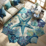 Seashell Symphony Custom Shape Area Rug