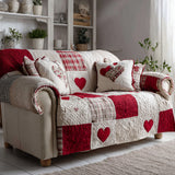 Seasonal Heart Charm Quilted Sofa Cover NCU0HH1477