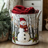 Snowman Snowy Joy Quilted Laundry Basket NCU0DV826