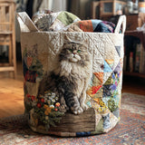 The Whisker Crew Quilted Laundry Basket NCU0PTT1995