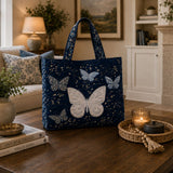 Handmade bag - Silver butterfly
