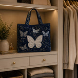 Handmade bag - Silver butterfly