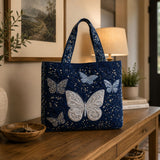 Handmade bag - Silver butterfly