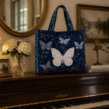 Handmade bag - Silver butterfly
