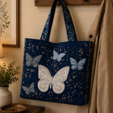 Handmade bag - Silver butterfly