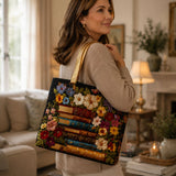Handmade bag - Floral and book print