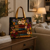 Handmade bag - Floral and book print