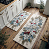 Winter Poinsettia Charm Kitchen Area Rug NCU0TD1728