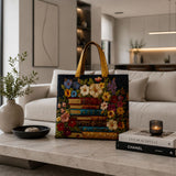 Handmade bag - Floral and book print